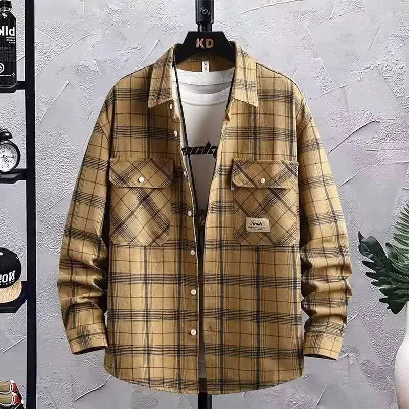 

Loose Casual Men's irt New Sle Autumn Faion Outerwear Stand Fit Long Sve Anti-Wrinkle Boys' Clothing