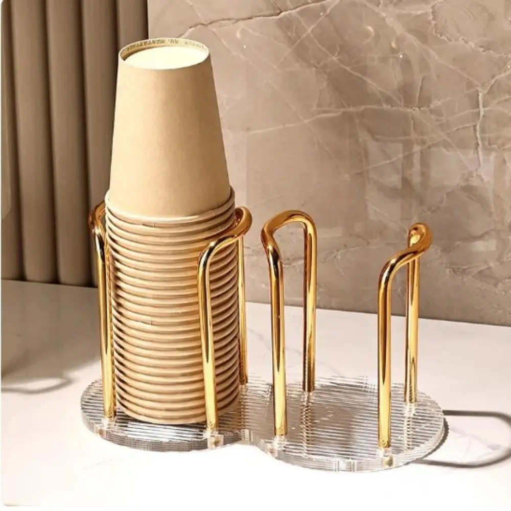 Easy Use Acrylic Cup Holder Luxury Moisture Proof Simple Paper Cup Storage Rack Dust-proof Disposable Cup Holder Home