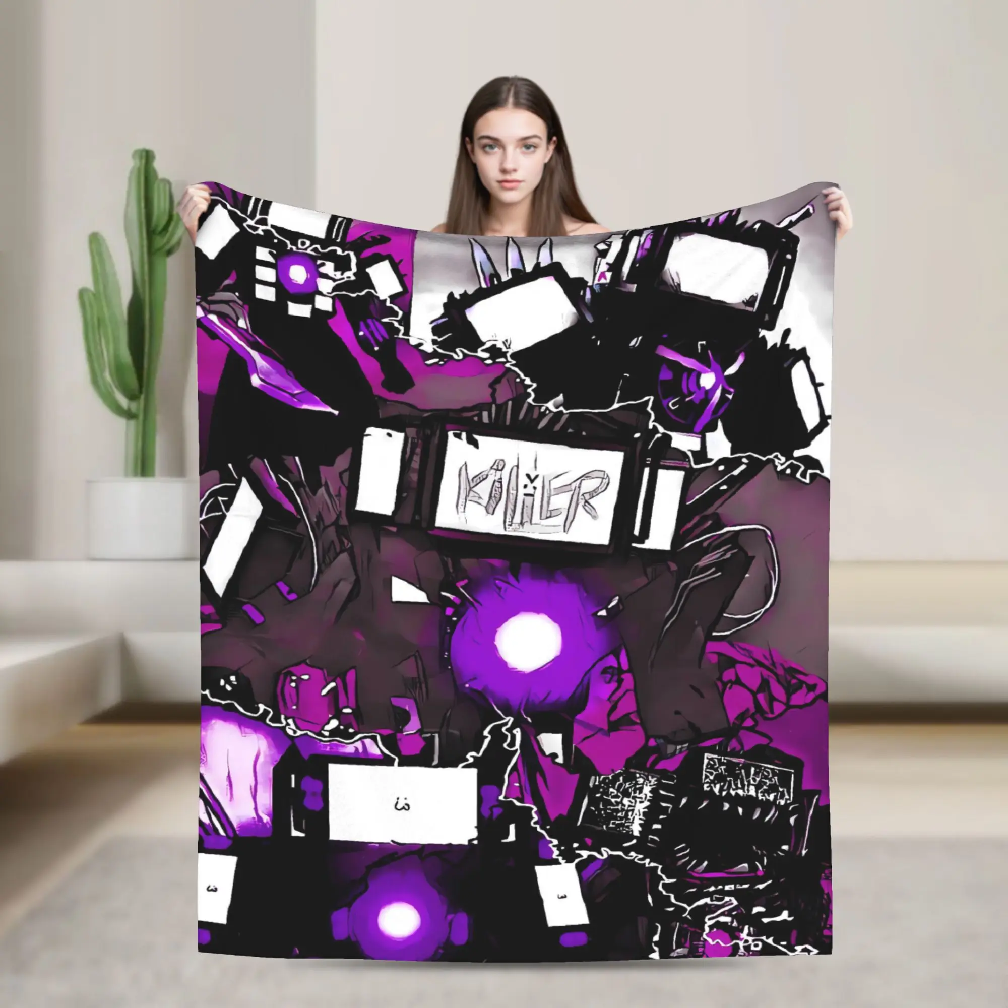 Titan Tv Man Of Multiverses Blanket Skibidi Toilet Speakerman Soft Warm Fashion Plush Throw Blanket Couch Bed Flannel Bed Cover