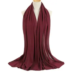 Sciarpa Hijab musulmana solida in chiffon a bolle Moda Scialle Ramadan Avvolge Foulard lungo Bandana Donna Foulard semplice Accessori