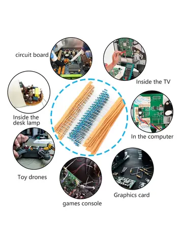 300/600pcs 1% Resistor Set Resistance 1/4W Metal Film Resistors Kit 10Ohm ~1M Ohm 30Values Electronic Components Kit