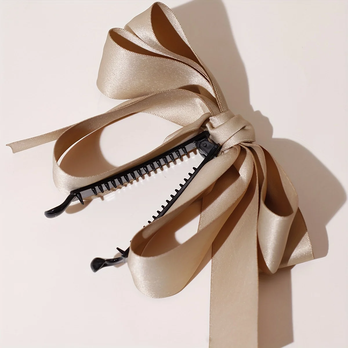Haarschleifen für Frauen, Haarspangen mit Schleife, Haarschleifen aus seidigem Satin für Mädchen, Haarband in neutralen Farben, süße Schleifenklammern für Frauen – Detail 9
