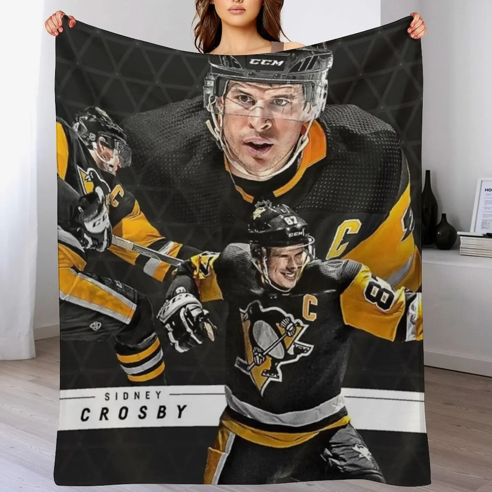 

Sidney Crosby Throw Blanket Warm Accent Blanket for Living Room Decoration