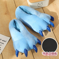 Blue Stitch Animal Paw Slippers For Boy Girl Unisex Kids Monster Claw Slippers Cartoon Soft Plush Warm Home Slippers Child Shoes