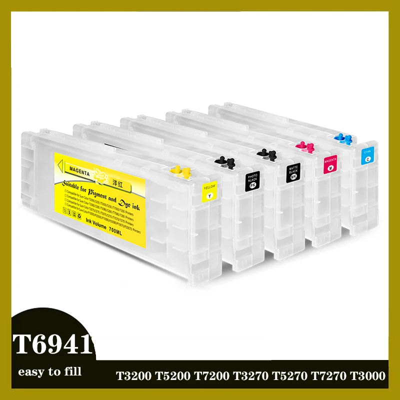 

T6941 - T6945 Refillable ink cartridge for Epson T6941-5 T3200 T5200 T7200 T3270 T5270 T7270 T3000 T5000 T7000 T3070 T5070