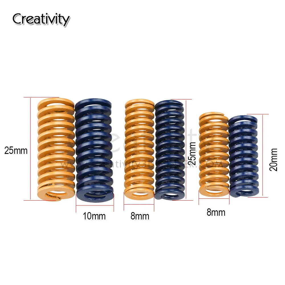 4/10pcs 3D Printer Parts Spring Heated Bed Leveling 8X20mm 10X25 Hot Plate 3D Printer Parts Reprap Imported For Ender3 CR10 MK2A