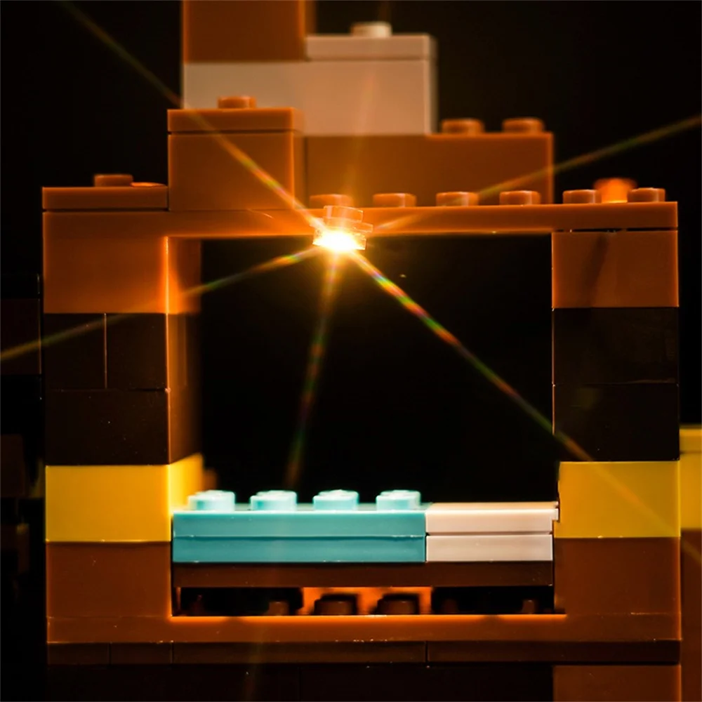 مجموعة إضاءة لعبة Minecraft ، وmineshaft ، وكتل بناء ، طقم إضاءة LED فقط ،