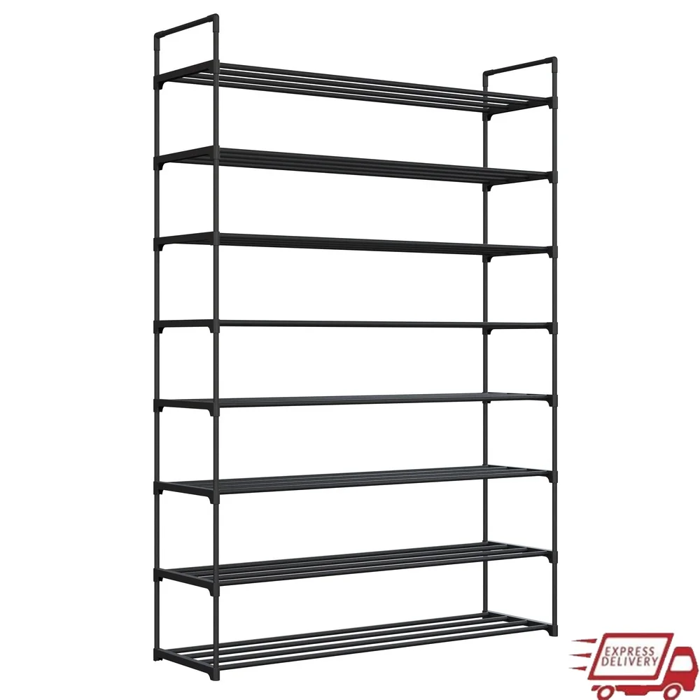 

8-Tier Shoe Rack Organizer Holds 40 Pairs Durable Plastic Storage Solution Entryway Bedroom Bathroom Space Saving Design