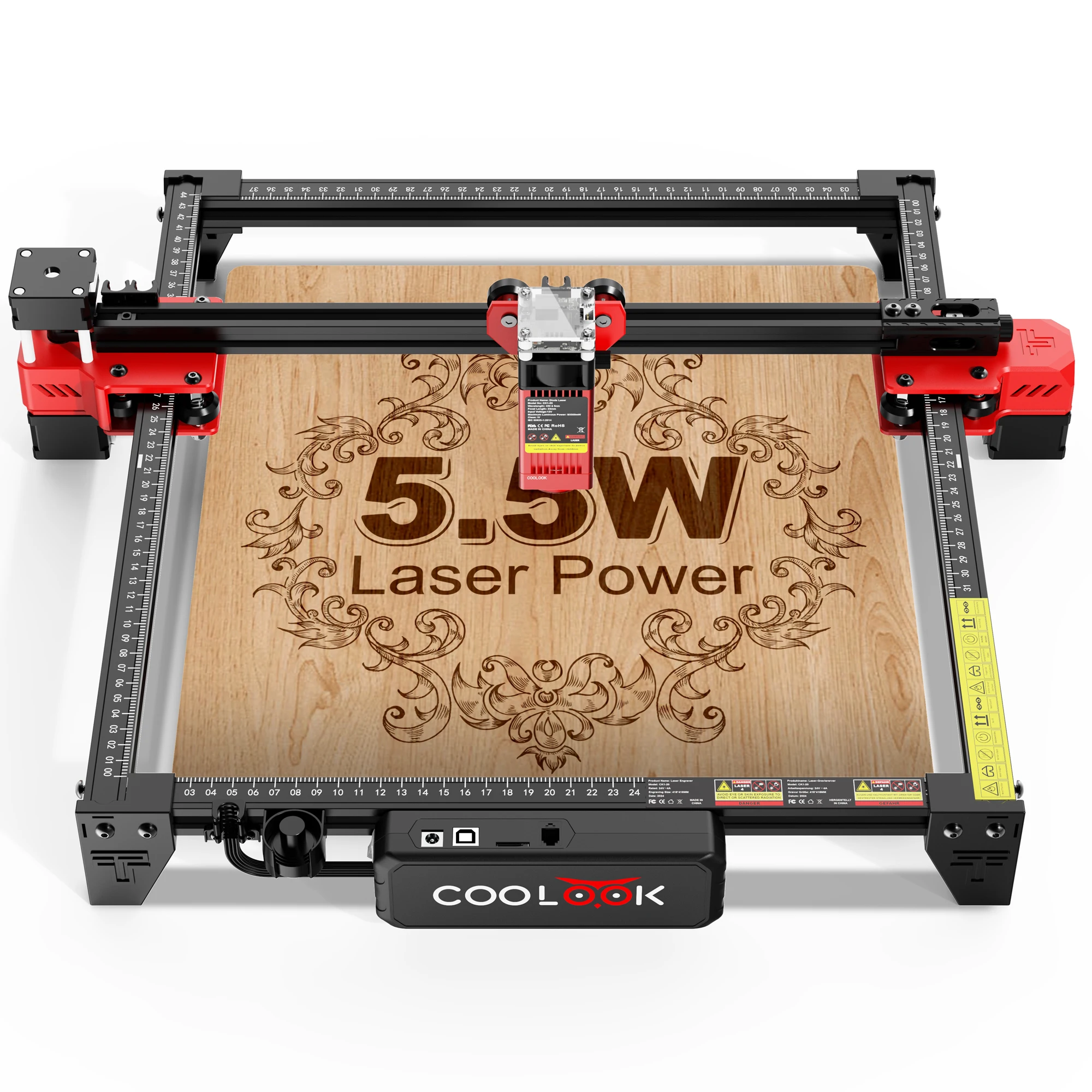 COOLOOK CK1-55 90W Laser Engraver For Beginner DIY Tools Woodworking Laser Engraving Cutting Machine Metal Laser Marking