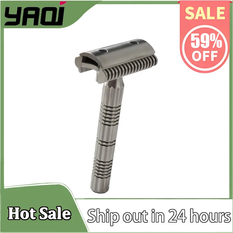 

YAQI Raw Color Version Bohemia 316 Stainless Steel Adjustable Baseplate Men Safety Razor - for Precision Shaving, Barber