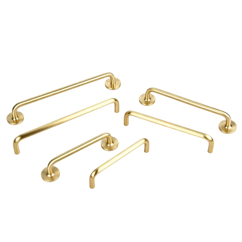 1PCS Brass Long Furniture Handle Wardrobe Kitchen Cabinet Cloakroom Bedside Table Handle Furniture Hardware Accessories Handle