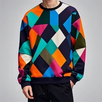 Fashion Geometry Graphic Sweatshirt For Men Spring Autumn Simple Trend Long Sleeve 3D Printed Hoodies Casual Oversized Pullovers 4