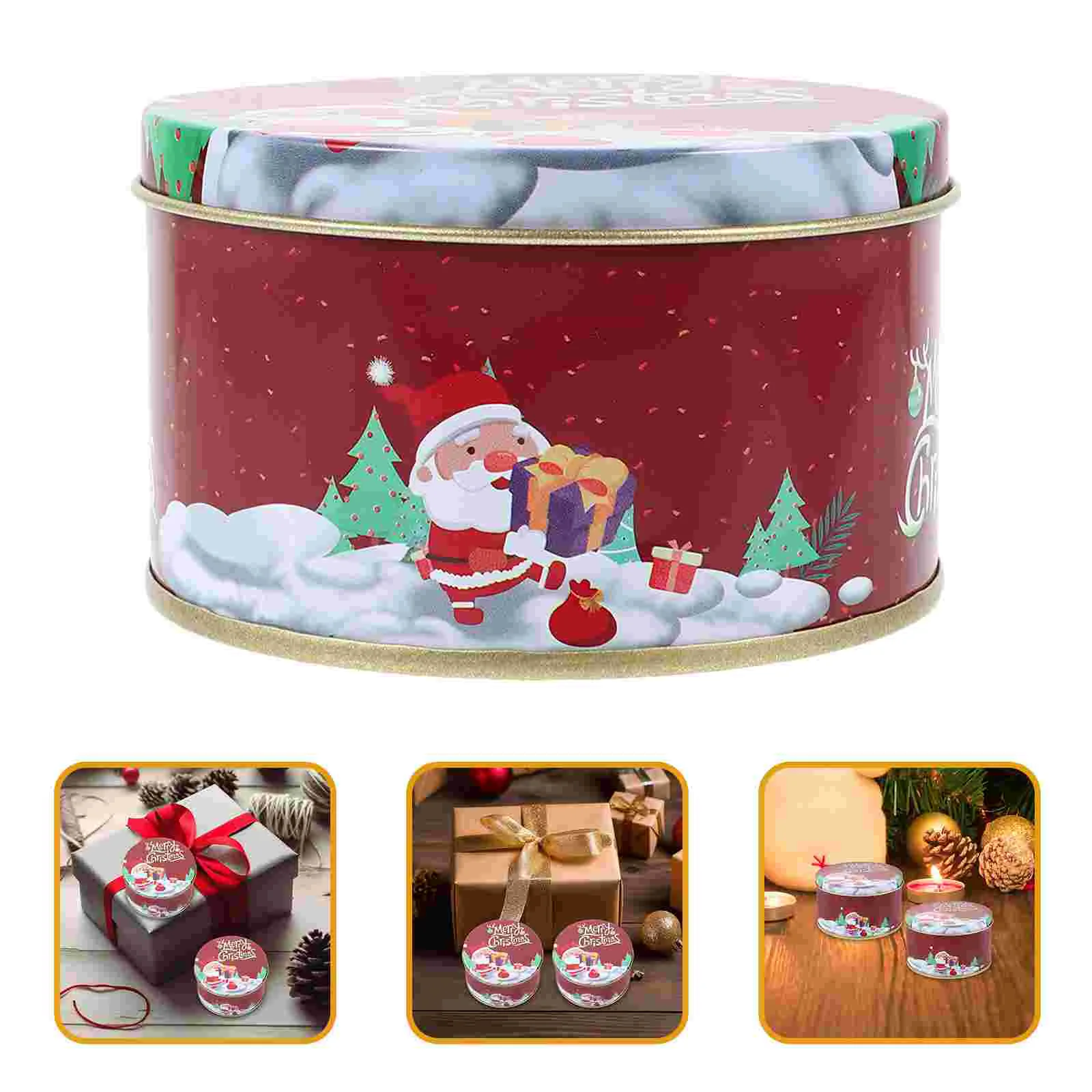 

12 Pcs Christmas Candy Jar Fruit Gift Boxes Decorations Festive Packaging Storage Tinplate