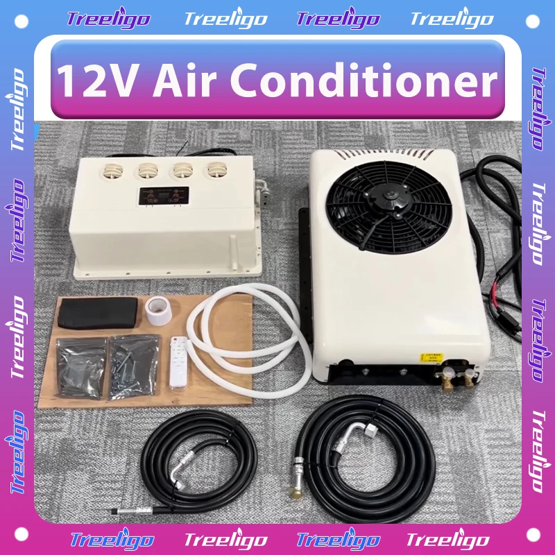 

Treeligo 12V air Conditioning New Electric Automotive Split Parking Air Conditioner System For RV BusTractor Truck Camper Van