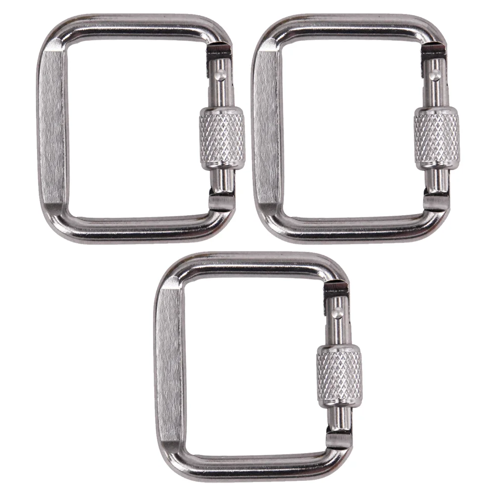 

3 PCS Key Chain Camping Button Carabiner Aluminum Hooks Outdoor Hiking Clasp