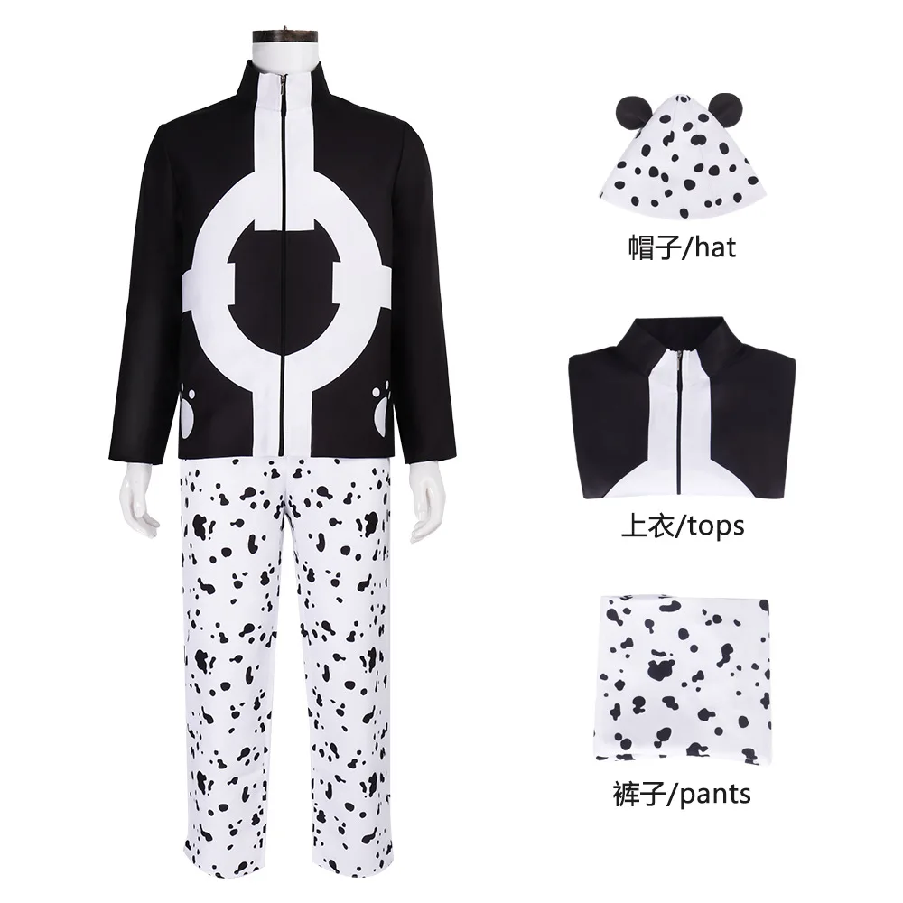 

Bartholemew Kuma Cosplay Costume Hat Tops Pants Full Set Revolutionary Army Kuma Role Play Suit Halloween Carnival Party