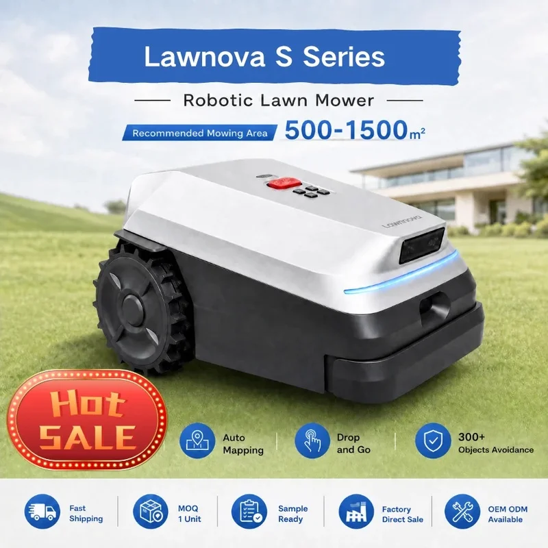 Lawnova Robotic Lawn Mower Residential Automatic Robot Lawn Mower NRTK+Precise Navigation 1000m² Remote Control