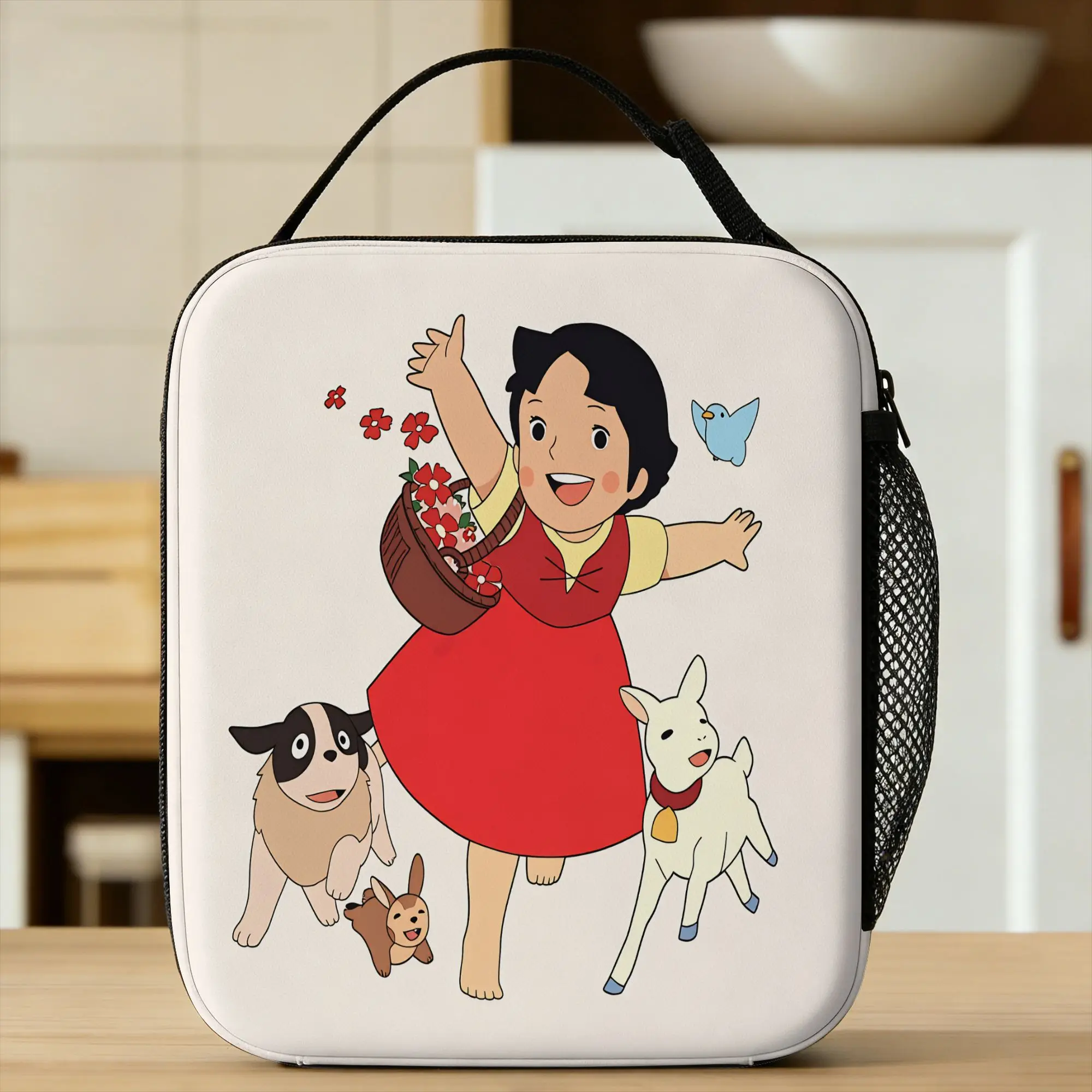 Happy Heidi Lunch Bag For Child  Print Lunch Box Cute Picnic Cooler Bag Portable Waterproof Tote Food Bags