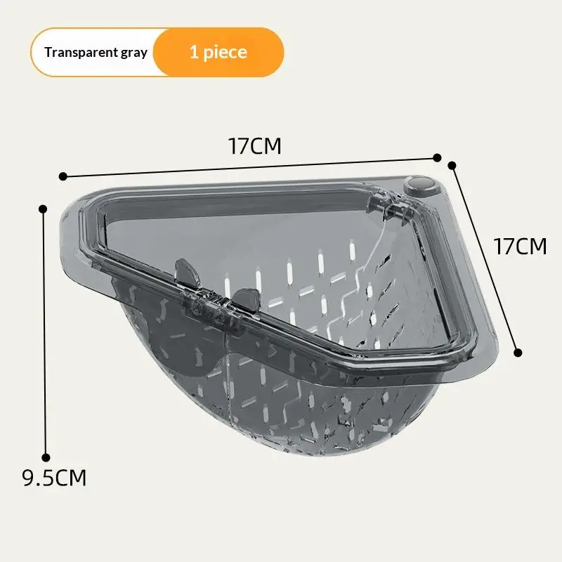 Spülbecken-Futterfänger-Korb mit magnetischer Saugfunktion, dreieckiger Abtropfkorb für die Küchenspüle, Eckkorb für Restfrüchte – Detail 8