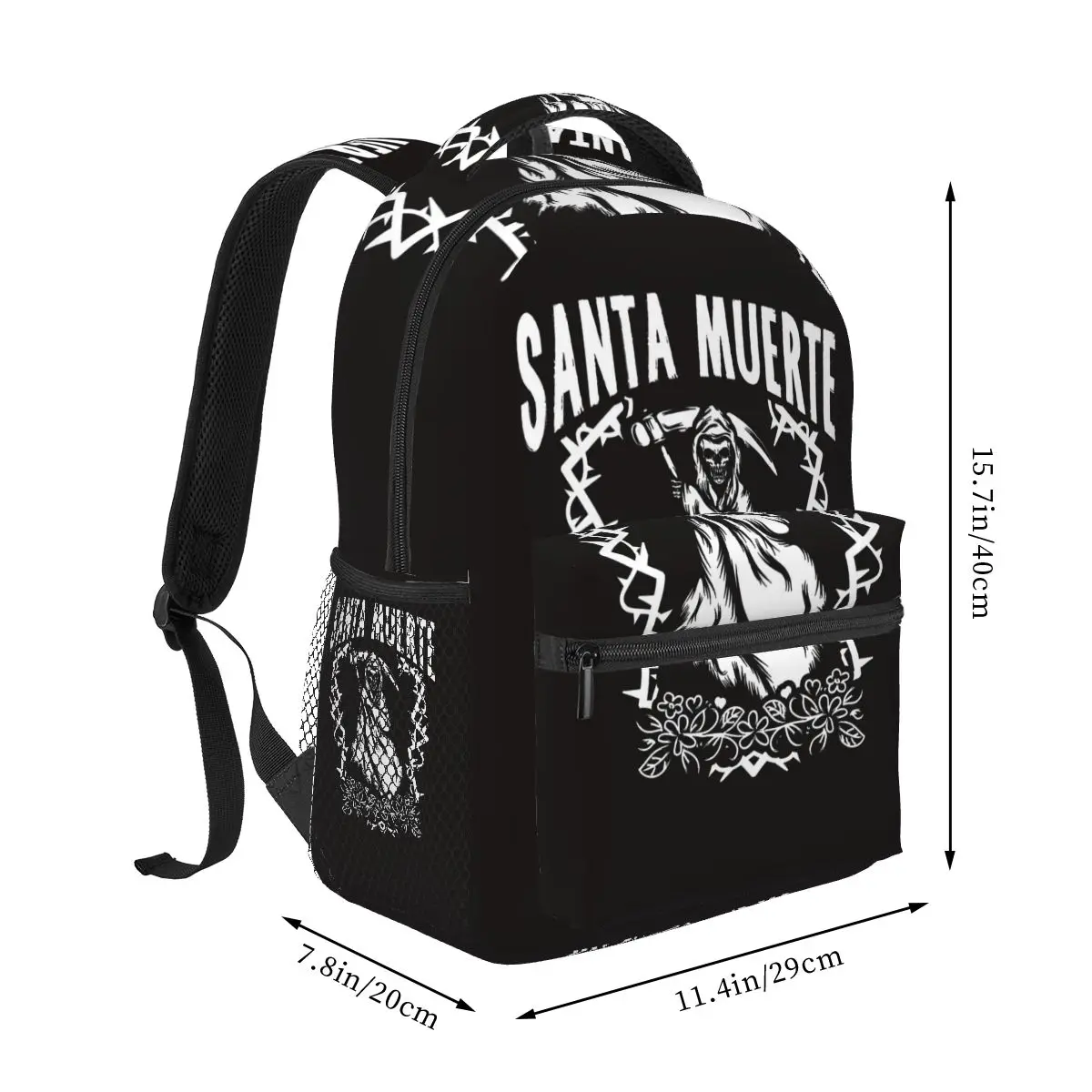 Santa Muerte Spanish Backpacks Boys Girls Bookbag Children School Bags Cartoon Laptop Rucksack Shoulder Bag Large Capacity