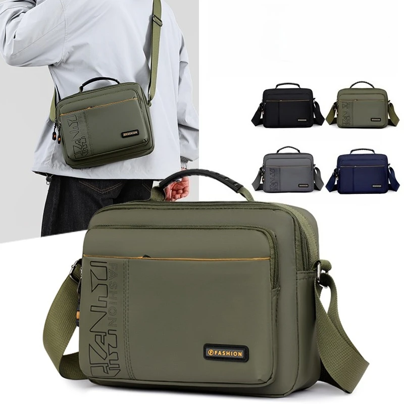 

Men's Large Capacity Waterproof Messenger Bag – Durable Nylon Crossbody with Multi-Pockets for Travel & Work