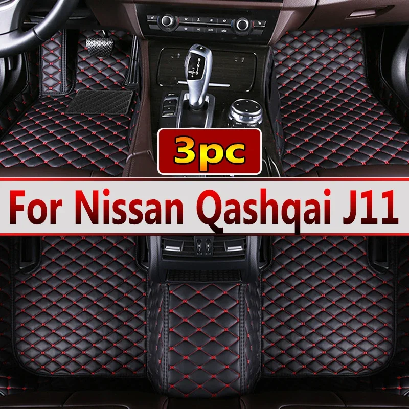 

Leather Car Floor mats For Nissan Qashqai J11 2020 2019 2018 2017 2016 2015 2014 Carpets Rugs Pads Interior Parts Accessories