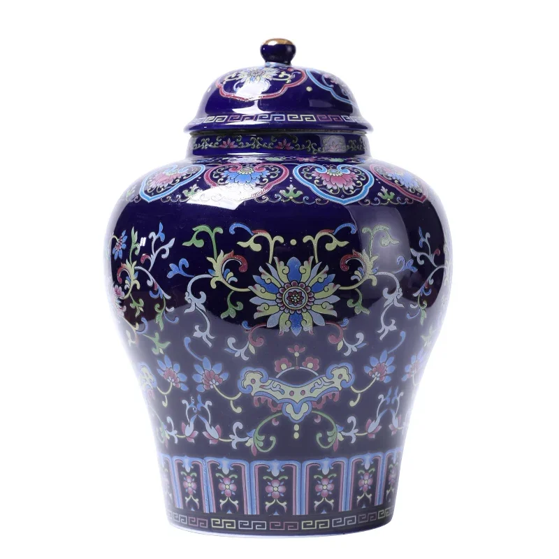 Enamel Large Tea Cans Desktop Decorations Food Sealed Crafts Vases Arrangement Storage Jars Decoration