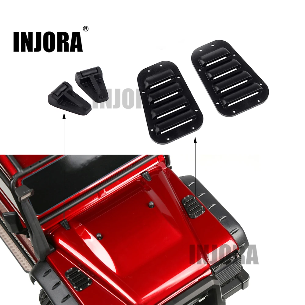 INJORA Black Plastic Intake Grille Cover & Engine Cover Hinge for 1:10 RC Crawler TRX-4 Body