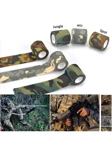 1pc Camouflage Invisible Tape Camo Form Reusable Self Cling Camo Hunting Rifle  Fabric Tape Wrap Outdoor Camping Accessories