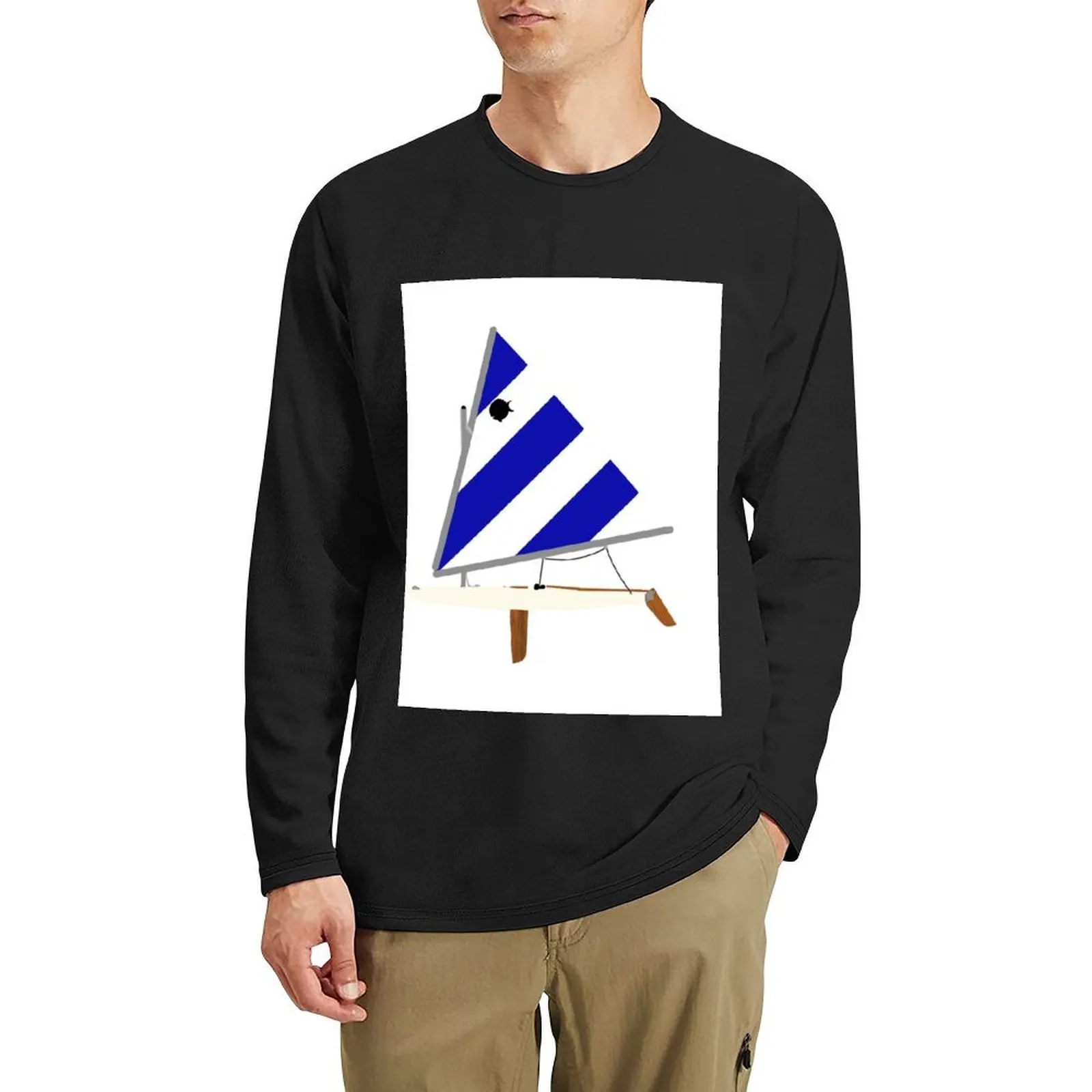 

blue/white sunfish sailboat Long T-Shirt cute clothes Tee shirt custom t shirts slim fit t shirts for men