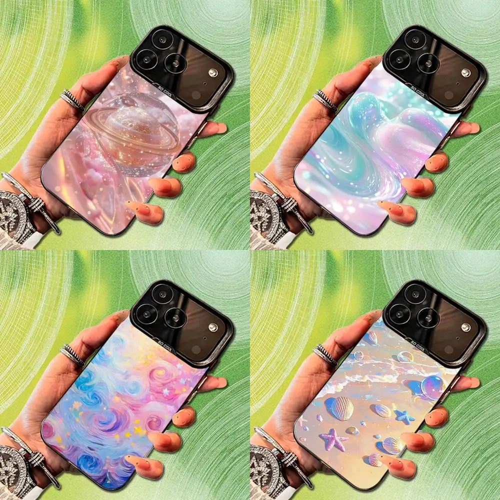 

Dreamy Art Landscapes Color For iPhone 15,14,13,11,SE,XS,MAX,12,16,17,Mini,Pro,Black Matte Silicone Cover Case