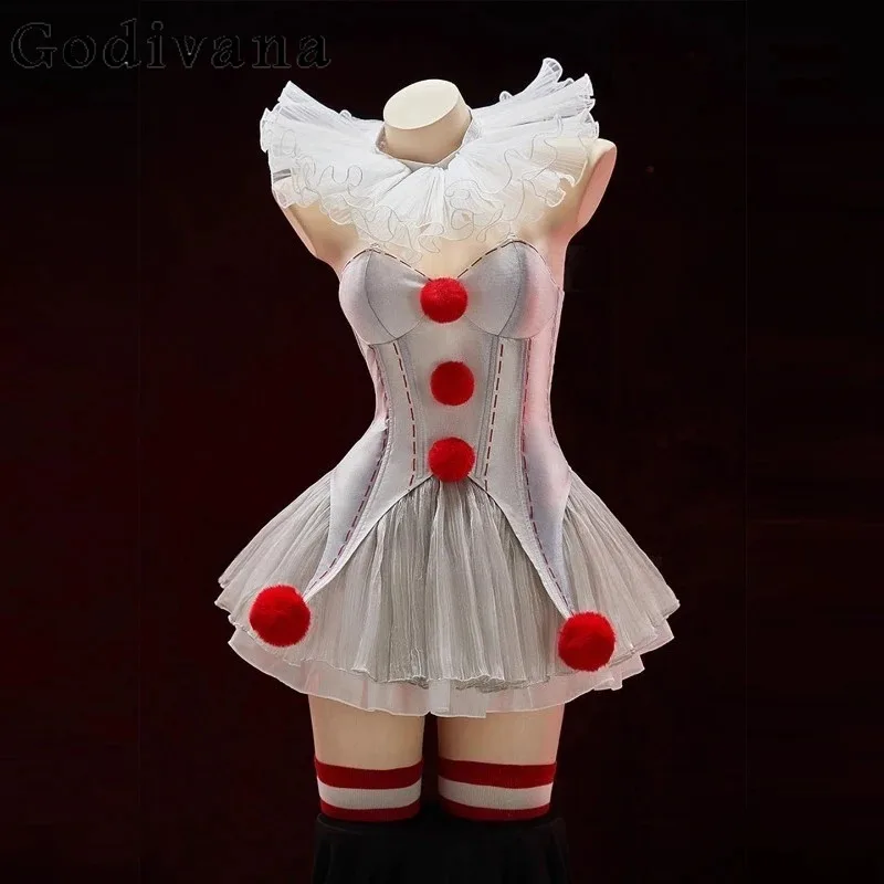 Women Anime Silver Joker Halloween Skirt Set Sexy Lingeries Private Photo Shoot Suits Female Sleeveless Top and Skirt Outfits