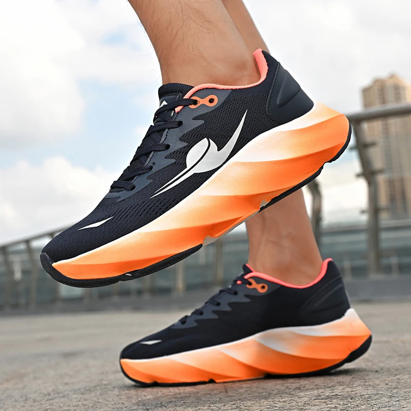 New Men's Sneakers Racing Carbon Plate Sports Running Shoes Light Anti-Slip Professional Track Field Training Shoes Tennis Shoes