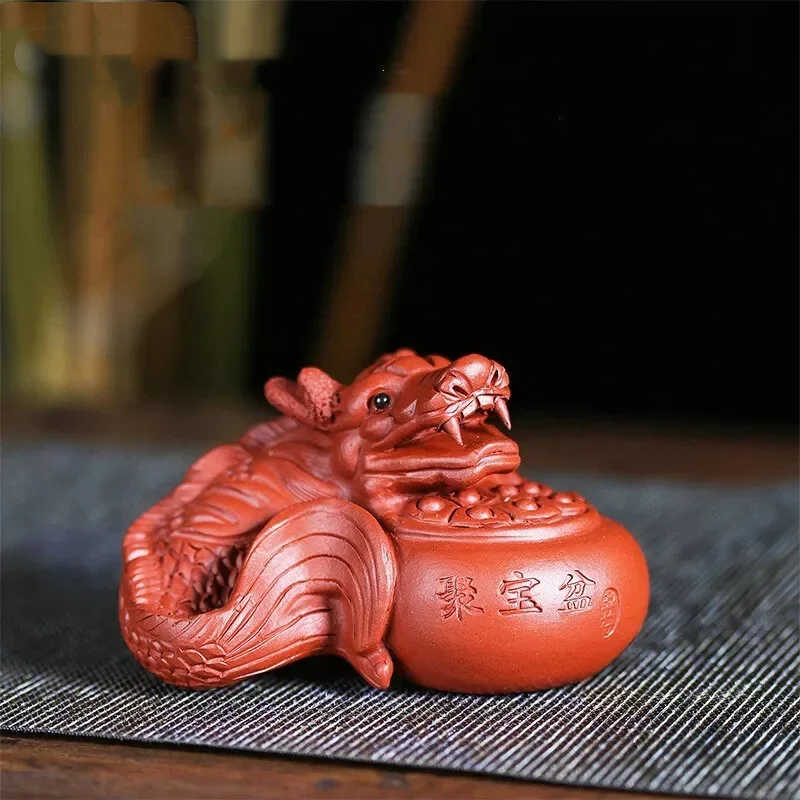 

Исин фиолетовый глиняный чайный питомец Lucky Cornucopia фигурка рыбы украшения ручной работы