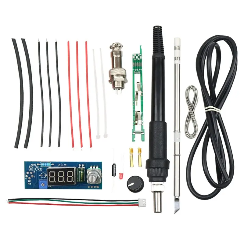 

ABFU-Temperature Controlled Digital Solder Iron STC-T12 Solder Iron DIY Kit/STC-LED-T12 Unit Soldering Iron Station Set B