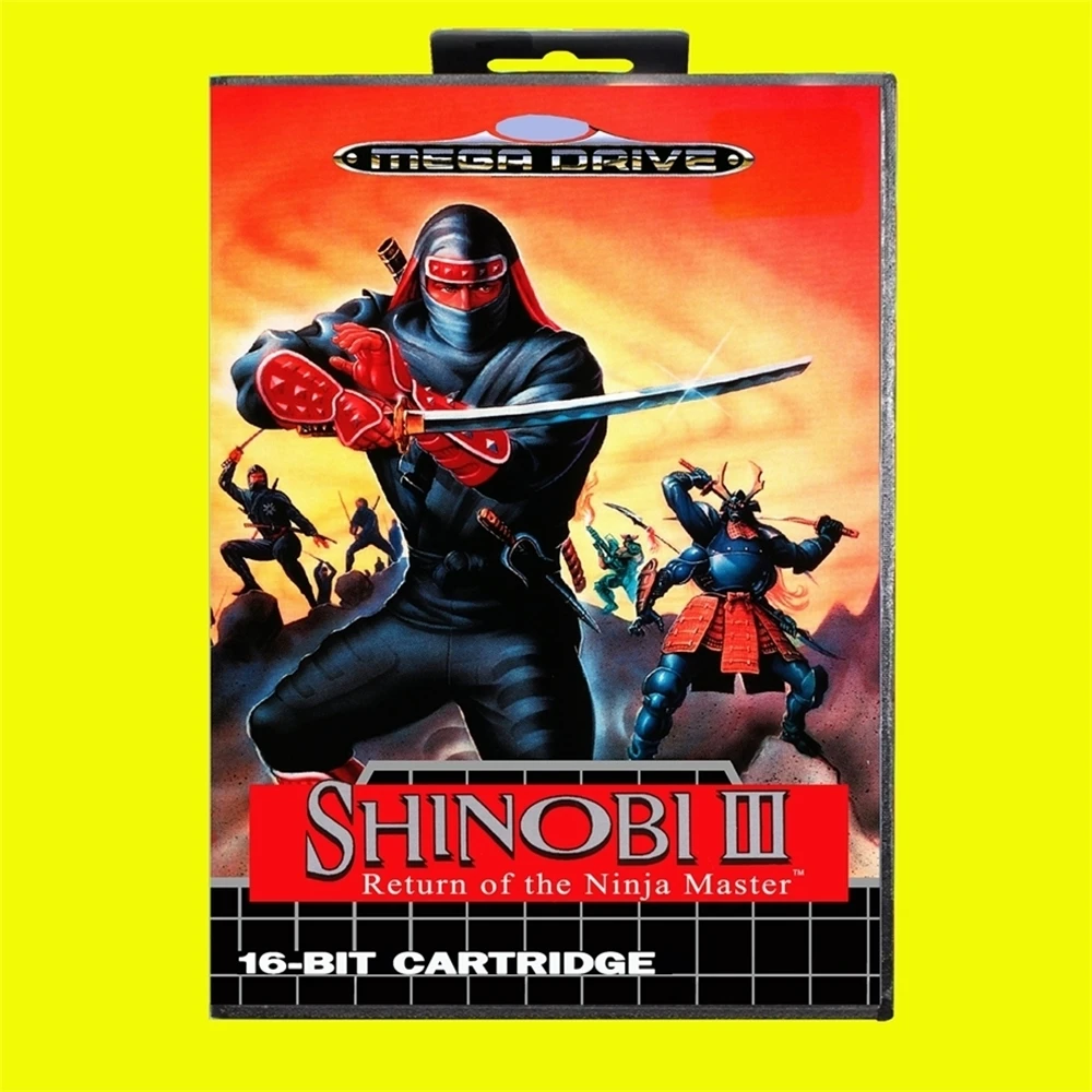 Shinobi III MD Game Card 16-Bit-EUR-Abdeckung für Sega MegaDrive Genesis Videospielkonsolen-Cartridge