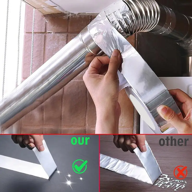 Aluminiumfolien-Isolierband, hohe Temperaturbeständigkeit, Aluminiumfolienband, selbstklebende Dichtungsfolie, Reparatur von Luftkanälen und Metall