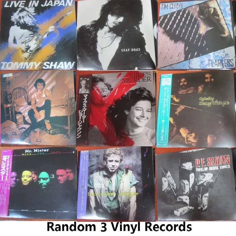 Random 3 Sets Old 33 RPM 12 inch 30cm Vinyl Records 3 LP Phonograph Disc Europe America Band Classics Rock Popular Music Somgs