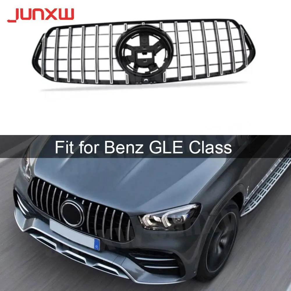 ABS Car Grille for Mercedes Benz GLE Class W167 GLE 350 450 GLE 53 AMG Sport SUV 2020 + Chrome Front Grill Silver