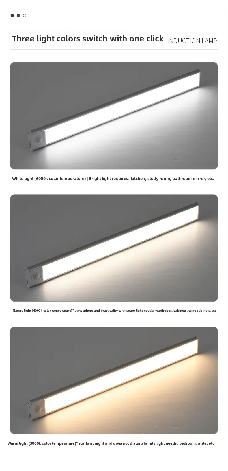 10–60 cm ultradünne LED-Unterschrankleuchte, magnetisch, wiederaufladbar, Bewegungsmelder, geeignet für Küchen, Schränke, Werkstätten – Detail 6