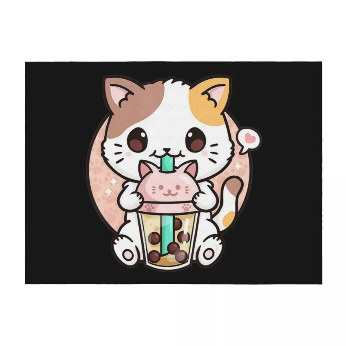 

Cat Boba Tea Bubble Tea Anime Kawaii Japanese Girls Teenager Throw Blanket Thin Soft Beds Custom Comforter Blankets