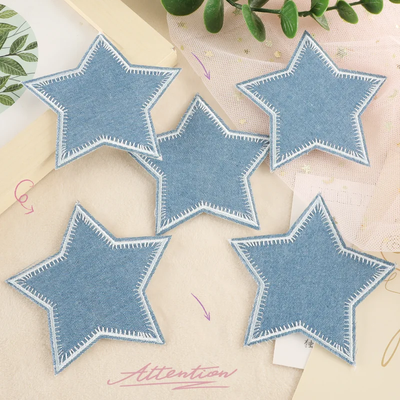 

Patches Embroidery Star Patch Iron On Applique Badge For Bag Clothing Accessories Hot Selling Fabric Decoration