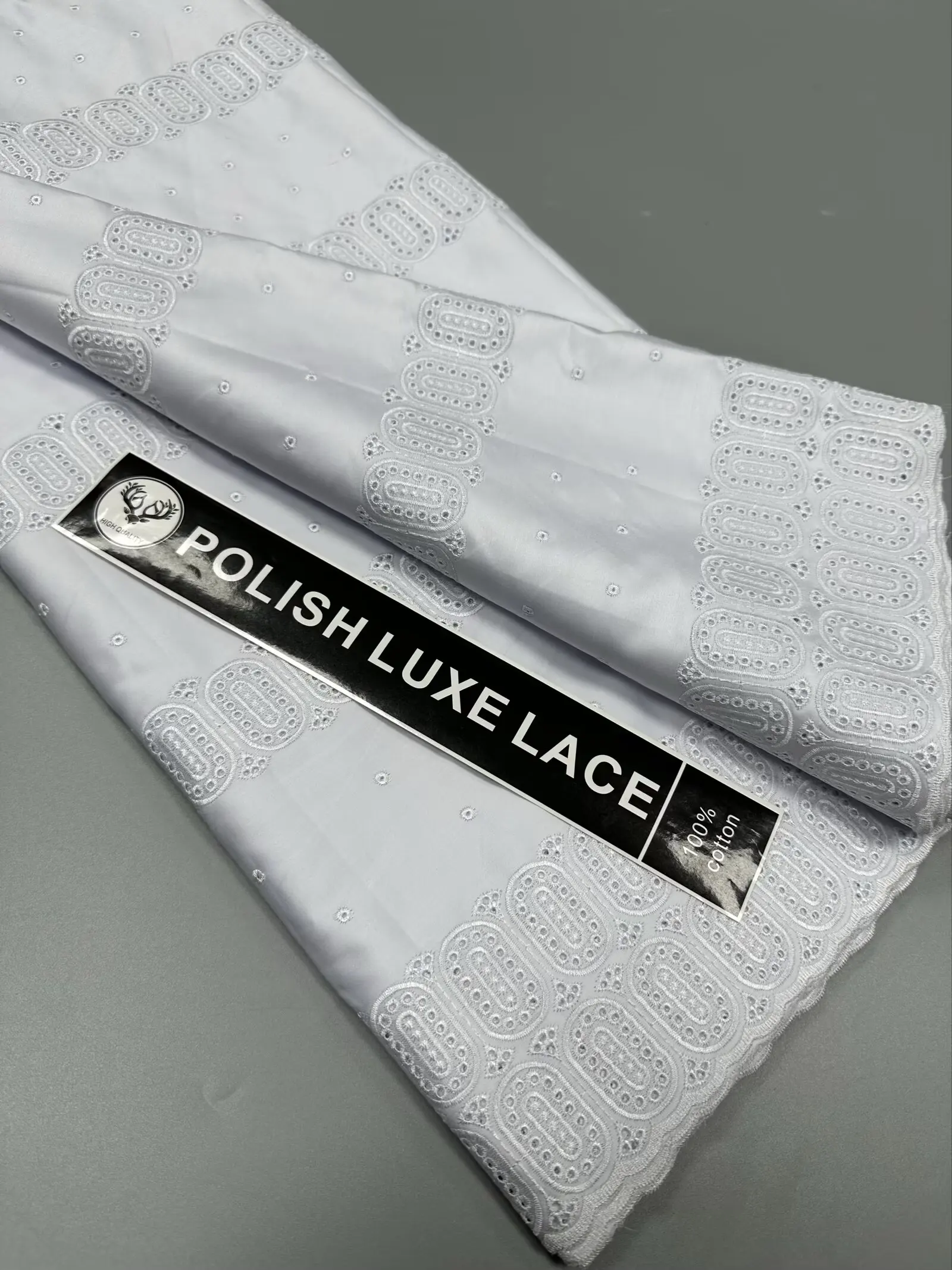

New Design African 100% Cotton Lace Fabric 2025 High Quality Polish Lace Fabric Nigerian Polish Lace Fabric For Wedding Dresses
