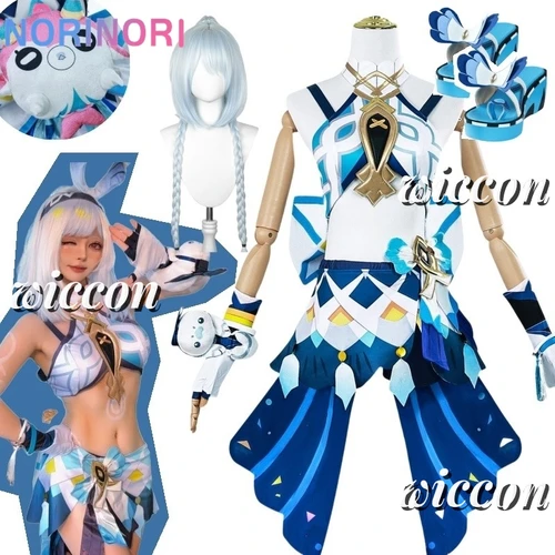 원신 임팩트 무알라니 코스프레 코스튬 가발 유니폼 모자 인형, Meztli 스프링 나틀란 할로윈 파티, 여성 소녀 소품 