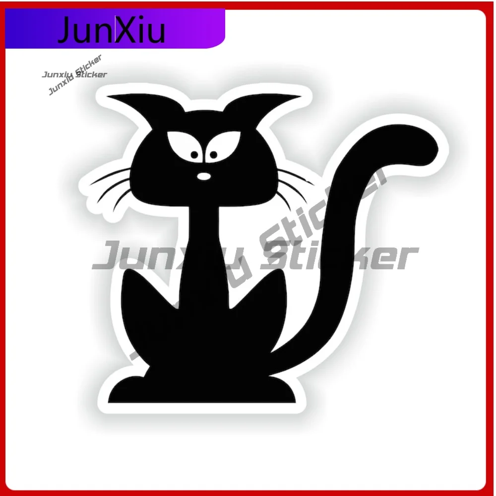 Cartoon Black Cat Sticker Bad-good Luck Spirit Totem Power Vinyl Decals Cool Animals Sticker Graphic Camper Decals And Graphics