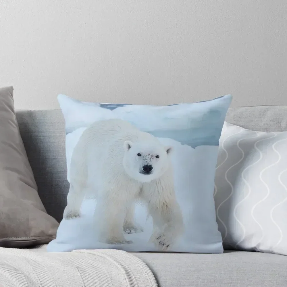 

Polar Bear on the Prowl Throw Pillow Cushion Cover Pillows Aesthetic Cushion Cover Luxury Decorative pillow case pillow