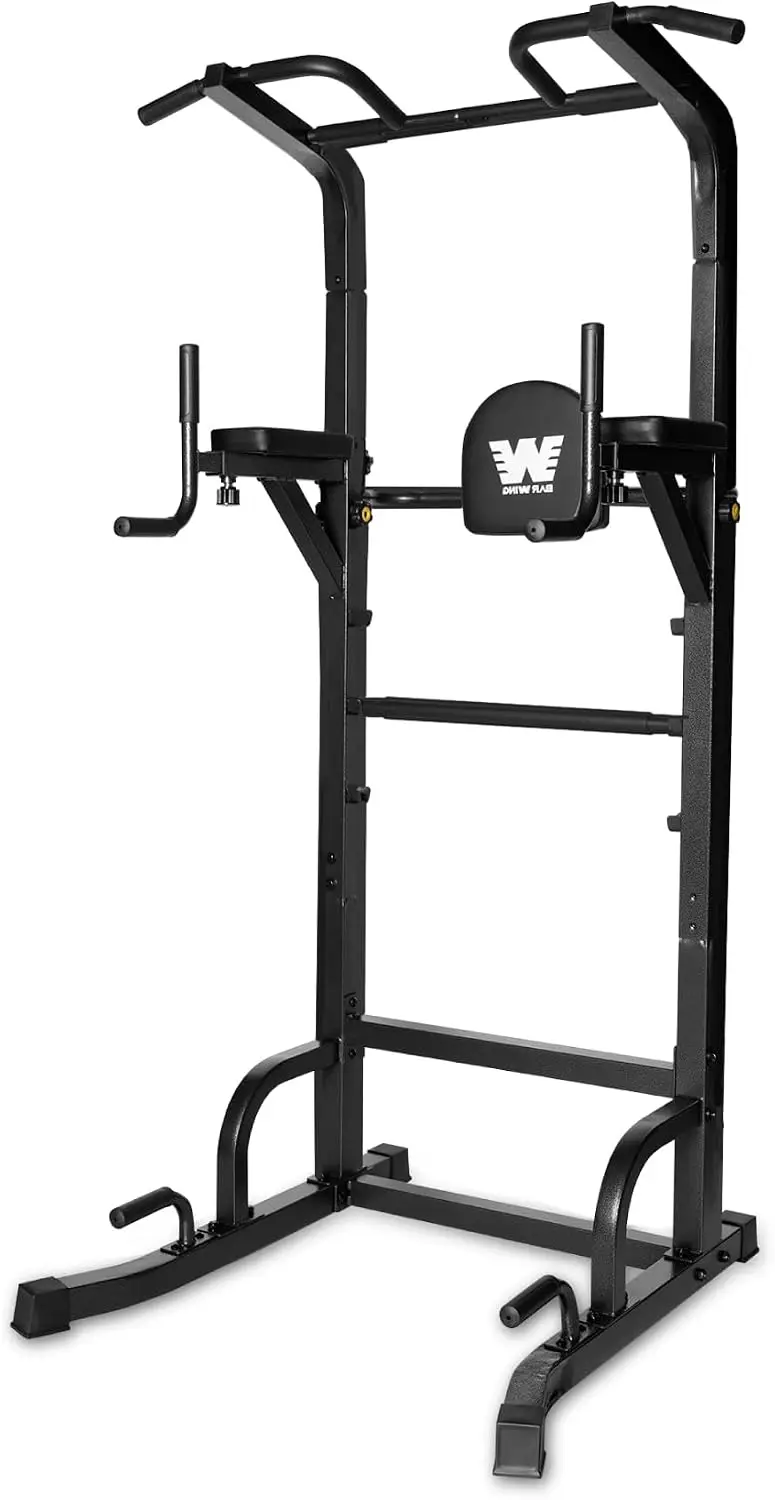 Power Tower Pull Up Bar Station Adjustable Height Dip Bar Station for Home Gym Strength Training Workout Equipment 550LBS