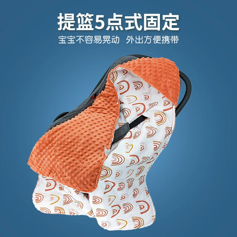 قماط أطفال ناعم ودافئ مزدوج الجوانب لحديثي الولادة من عمر 0 إلى 12 شهرًا بطانية شتوية سميكة لعربة الأطفال ومقعد سيارة فائق