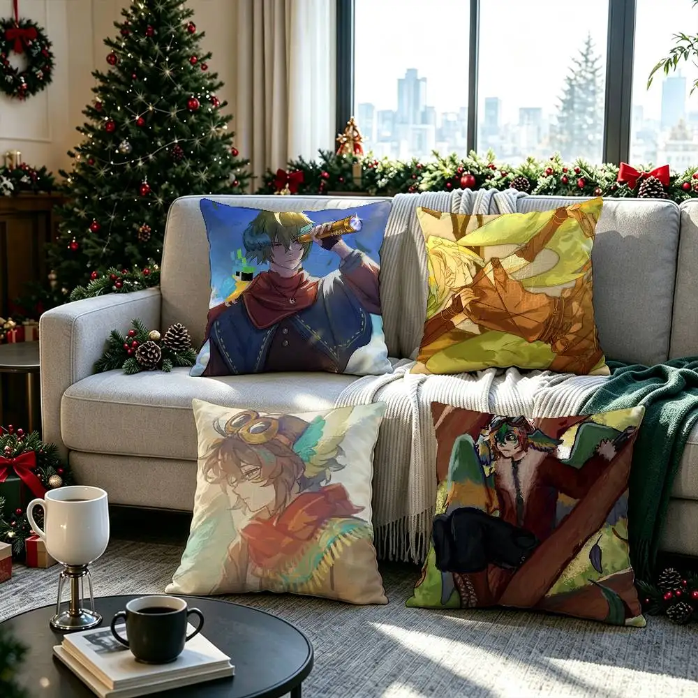 Parrotx2 Fanart Portrait  Pillow cover gift High definition digital printing,Surprise  vivid pattern Household.