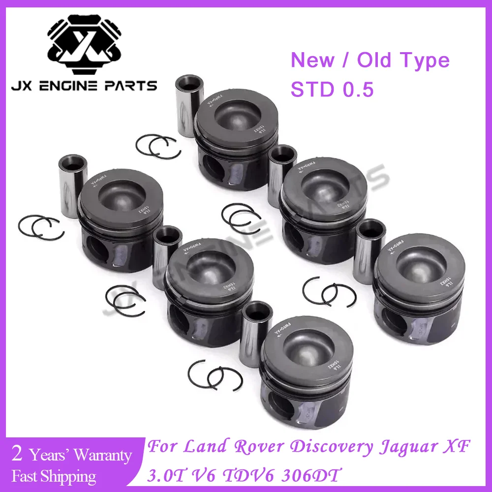 306DT Engine Piston & Piston Ring Set For 09-21 Land Rover 3.0 Diesel Discovery Range Rover Sport Jaguar F-PACE XF XJ 3.0T TDV6